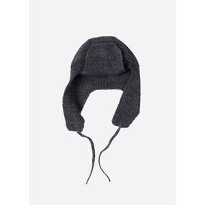 NEW TANE unisex alpaca aviator hat in coal